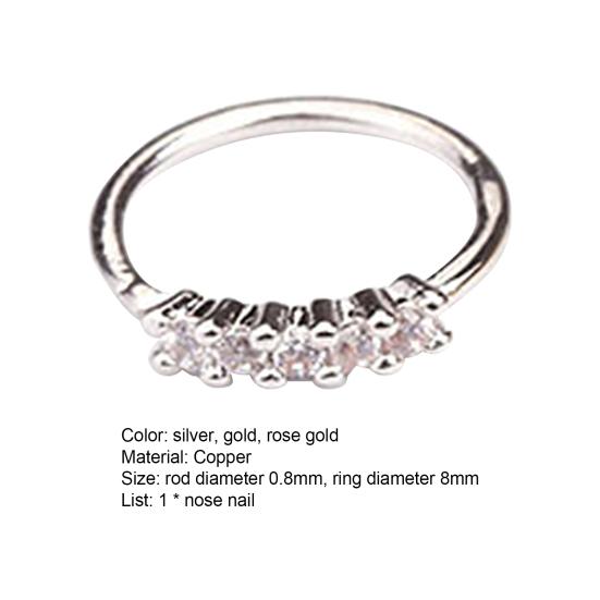 Изысканный пирсинг носа, универсальный медный креативный пирсинг хряща трагуса, кольцо для носа для женщин