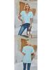 Spring/Summer Women's Lace V-Neck Ruffle Sleeve Loose T-Shirt