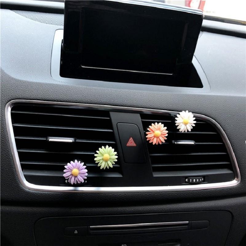 Colorful Resin Daisy Car Perfume Clip Decorative And Fragrant Air Vent Scent Diffuser