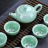 Чайный сервиз Zhentao из 7 предметов из селадоновой керамики с чашками с изображением карпов кои
