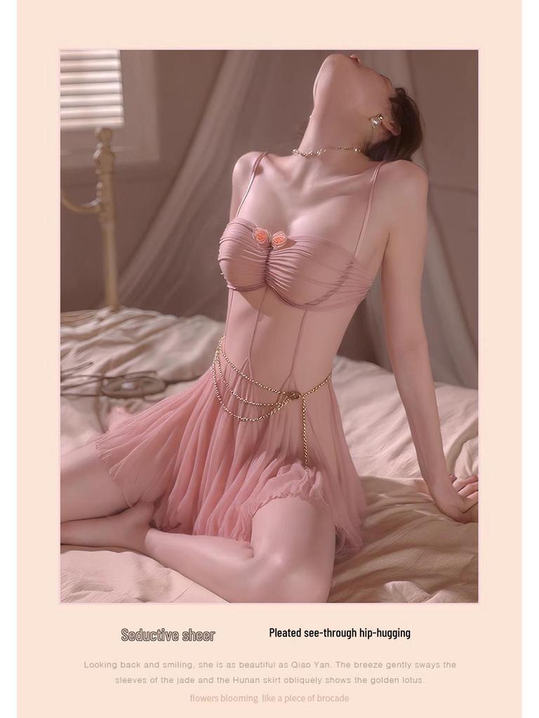 Женская сексуальная сетчатая ночная сорочка-камисоль пуш-ап на косточках