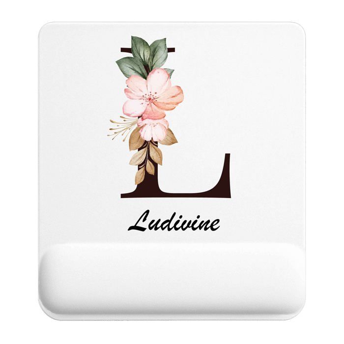 Tapis de souris - PLANETEE - Ludivine Lettre Fleur - 22 x 18 cm - Surface lisse antidérapante - Ép. 3 mm