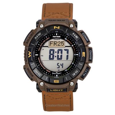 Pro Trek Climber Line цифровые кожаные часы с солнечным ремешком PRG-340L-5 100M мужские часы