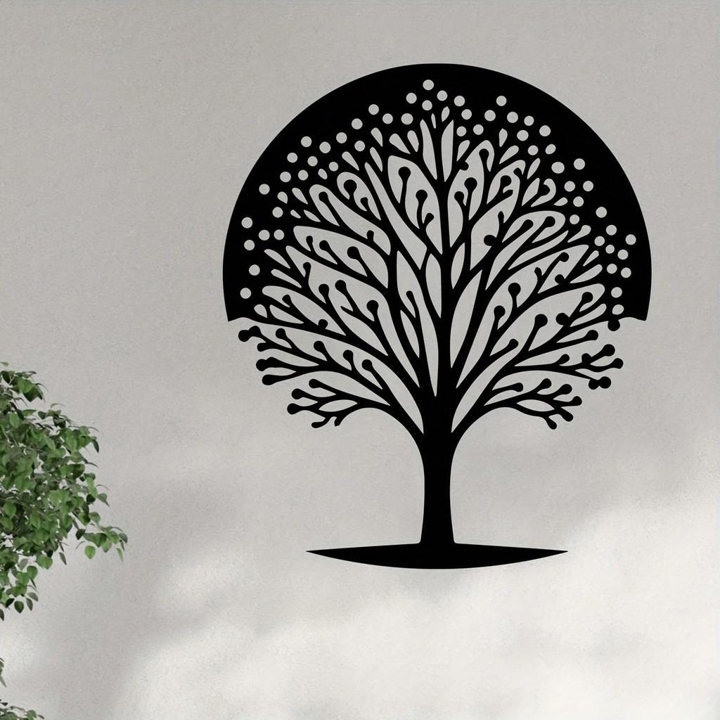Metal Tree of Life Wall Art Sculpture Weather Resistant Iron Garden Fence Decoration Gift