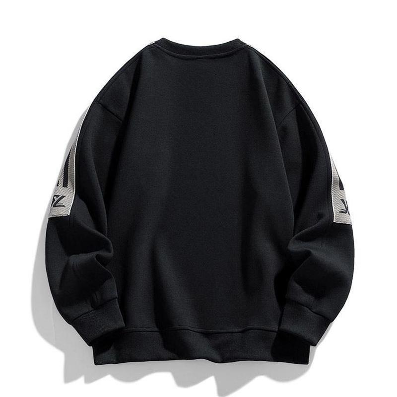 Весна и осень, большой мужской свободный круглый вырез, вышитая толстовка, модный мужской большой размер, цветная толстовка с блоками