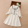 Girls Knitted Dress 2022 New Winter College Style Long Sleeve Fashion Dress for Kid