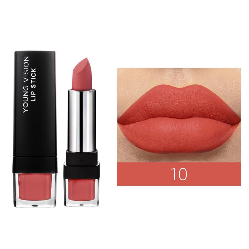 Матовая матовая 12-цветная однотонная помада Velvet Lipstick, которую нелегко приклеить к чашке