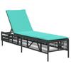 Sun Lounger with Cushions Black Poly Rattan
