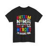 Autism Mom T-shirt, Raising Hero Groovy Messy Bun Autism Awareness Shirt