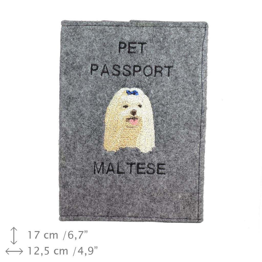 Maltese - Dog passport case, document case, gift for the traveller from the Art-Dog brand