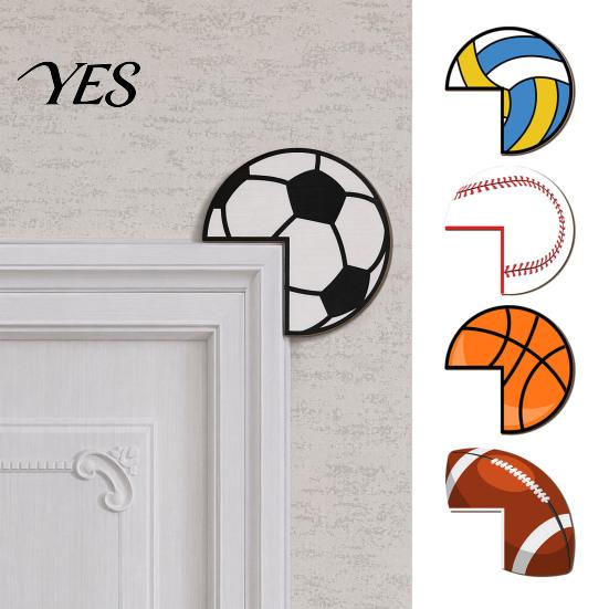 Door Frame Corner Protector Sticker, Sports Protector, Basketball Football Baseball Rugby Self-Adhesive Style Home Decor Sticker Sign for Fans