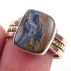 Natural Pietersite Gemstone Handmade 925 Sterling Silver Two Tone Ring S.6 K0S21