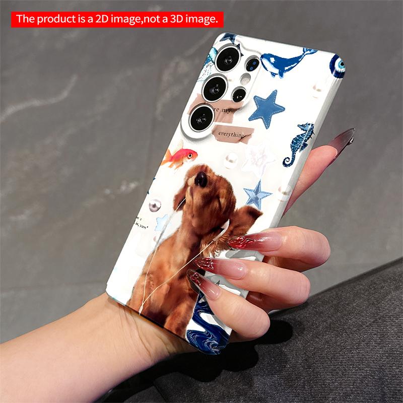 2DFlat Samsung phone case Ocean Dream Puppy Phone Case Applicable to Galaxy S22 S23 S24 S25ULTRA S26 A12 A13 A14 A15 A16