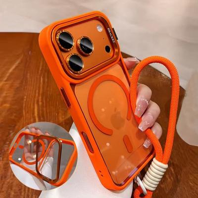 Чехол Magsafe с кронштейном для камеры для iPhone 17 Pro Max, ремешок на запястье, защитная пленка для объектива для iPhone 16 15 14 Plus 11 12 13 Pro Max