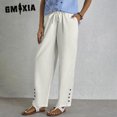 Женские модные повседневные однотонные брюки с высокой талией и капри с принтом