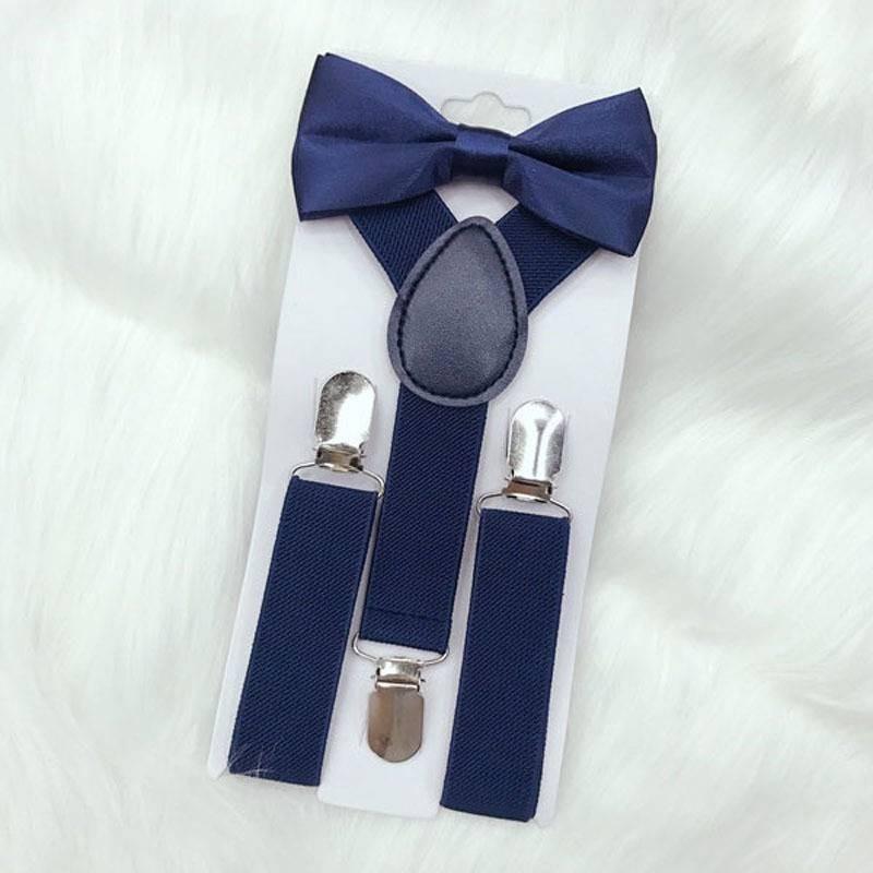 Стильный детский эластичный набор подтяжек и галстука-бабочки для мальчиков и девочек в нескольких цветах