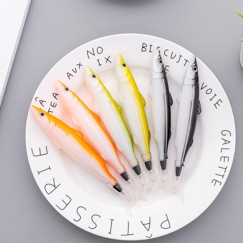 Salt Shape Fish Writing Fountain Pen Plastic Gel Pen Creative Fish Shape Ballpoint Pen  Office