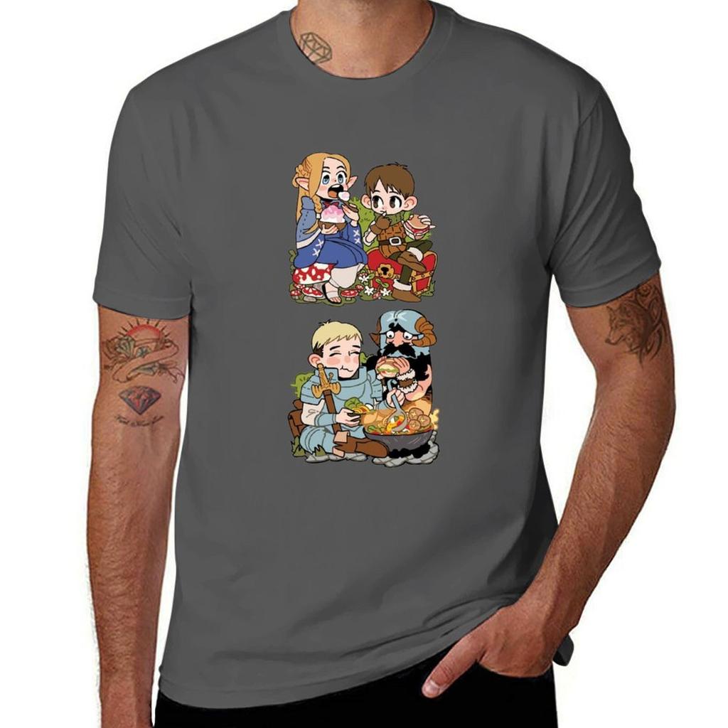 Dungeon Meshi Lets Eat TShirt Quick Dry Training Short Sleeve Tee