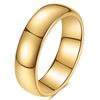 2 4 6 8MM Smooth Tungsten Steel Ring 18K Gold Plated Couple Wedding Band Durable Jewelry