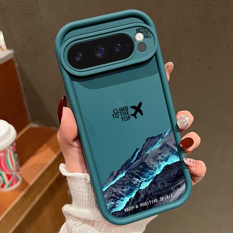 Чехол для Google Pixel 9 8 7 Pro 9 Pro XL 9A 8A 7A Узоры для путешествий по заснеженным горам Конфетный цвет Мягкий ТПУ Силиконовый Противоударный Чехол для Телефона