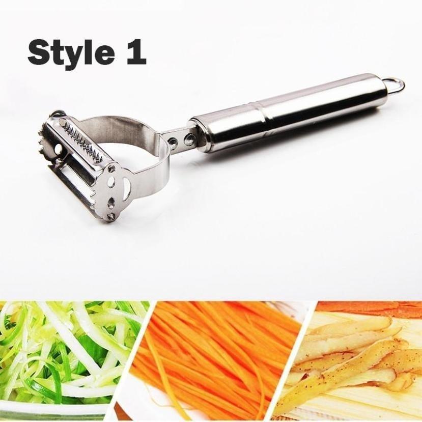 2 In 1 Stainless Steel Potato Cucumber Carrot Vegetables Fruit Grater Julienne Peeler Kitchen Supply