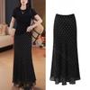 Fish Tail Skirt For Women With Polka Dot Pattern Summer Chiffon High Waist Retro Fashion