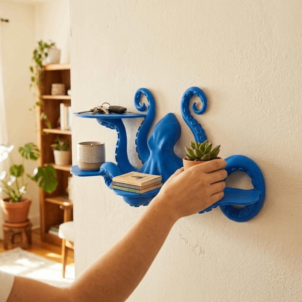 Space-Saving Multi Layer Shelf 3D Printed Display Shelf Creative Ocean Animal Shelf Bathroom