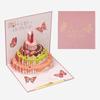 Envelope 3D Happy Birthday Greeting Card Pop Up DIY Birthday Cake Message Card Handmade Cartoon Fold Post Cards Party
