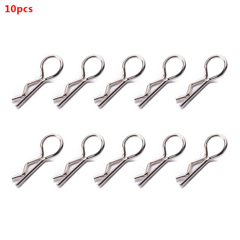 10Pcs Stainless Steel Body Clips R Pin Shell For Redcat Hsp 1/10 Rc Car Parts