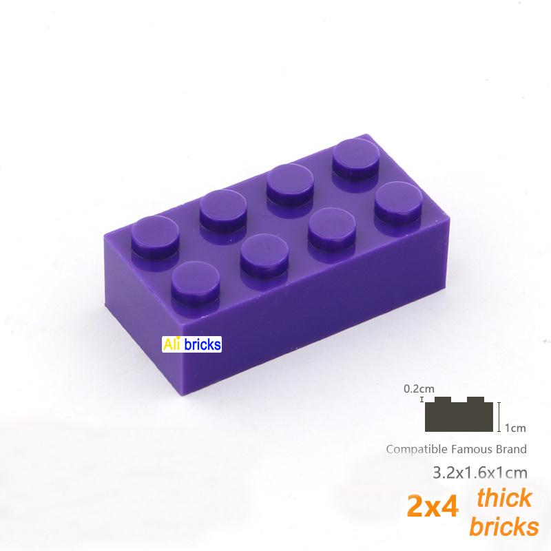 200 шт. Конструктор DIY 2x4 точки Толстые Фигурки Кирпичики Обучающий Творческий Размер Совместимый с 3001 Пластиковые Игрушки для Детей