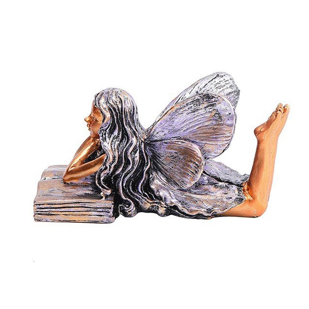 Милая статуэтка девушки-ангела, забавная фея, настольное украшение, креативные фигурки фей на открытом воздухе