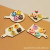 Diy Mini Wooden Board Cake Base Pizza Tray Simulation Food Play Ultra-Light Clay Decoration Doll House Small Ornament