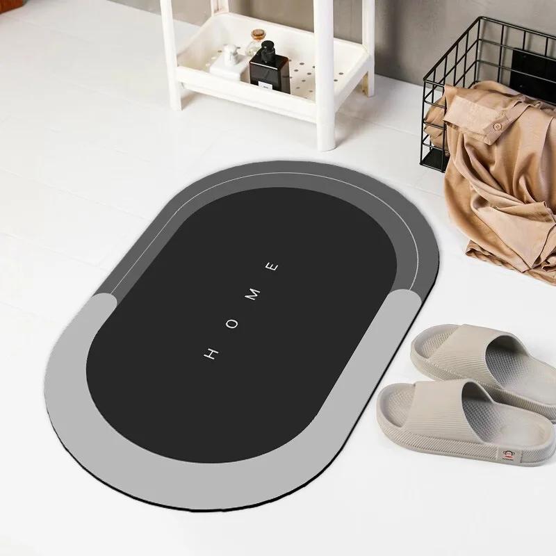 Коврики для ванной из диатомита, впитывающий нескользящий коврик для пола, коврик для ног, быстросохнущий коврик для душа и туалета, моющийся