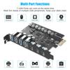Farboko PCIe to USB 3.0 Expansion Card, with 4 Type-A ports and 3 Type-C ports, PCI Express USB Host Card for Desktop PCs