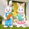 Easter Decorations Outdoor, 32in Easter Bunny and Egg Yard Sign with Metal Stakes, Large Happy Bunny Decor