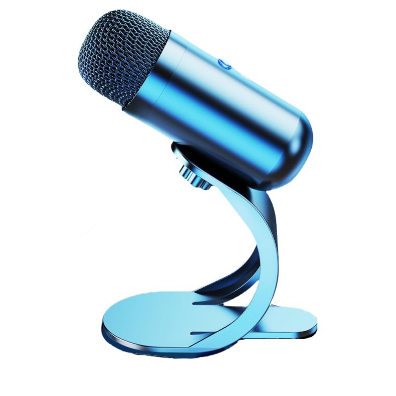 Профессиональный радиоприемник с USB-разъемом, ветрозащитой и шумоподавлением, высокопроизводительный компьютерный микрофон металлического цвета