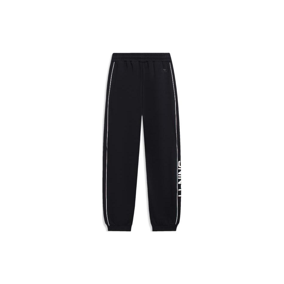 Li Ning Коллекция спортивной моды Трикотажные спортивные штаны Мужские Черные Умеренные спортивные штаны AKLTE47-1
