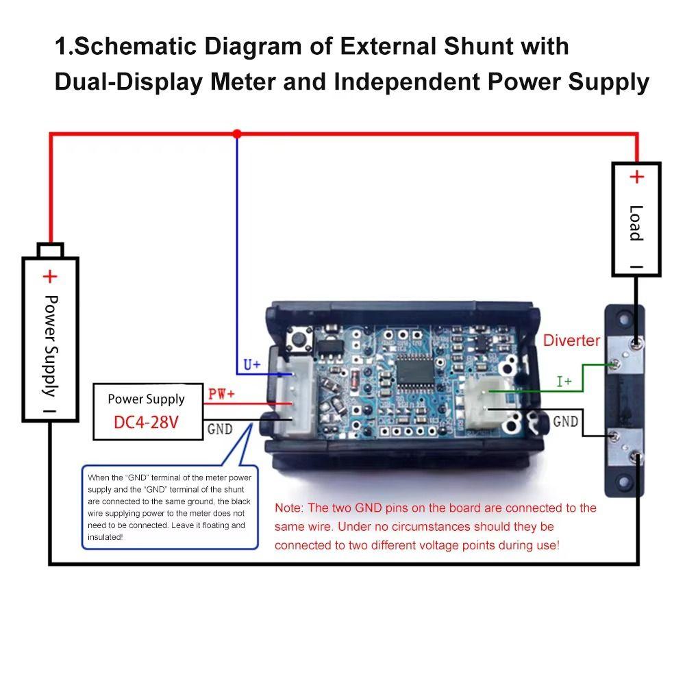 LED Digital Voltmeter Ammeter Blue + Red Volt Meter Power Display Meter Voltage Tester Tool