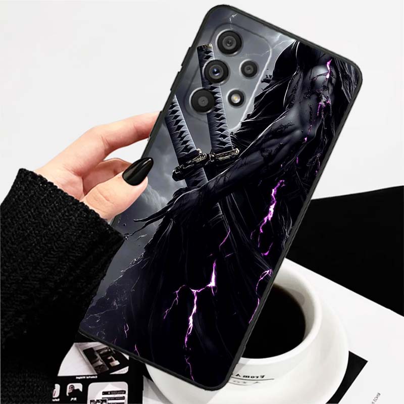 Мечник в древнем стиле Для Samsung A73 A72 A71 A55 A54 A53 A52 A51 A13 A22 A16 A15 A12 A14 A26 A07 5G Черный Чехол для Телефона