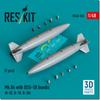 Reskit 2000 Lb Bomb Delayed Drop Device Air Force Type 2 Pieces Plastic Model Parts 1/48 Mk.84 w/BSU-50 RSK48-0526 (Airplane)