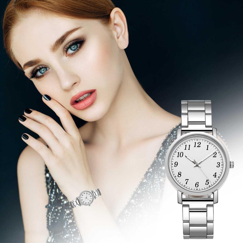 Роскошные часы для девочек, кварцевые часы с ремешком из нержавеющей стали, повседневные часы-браслет