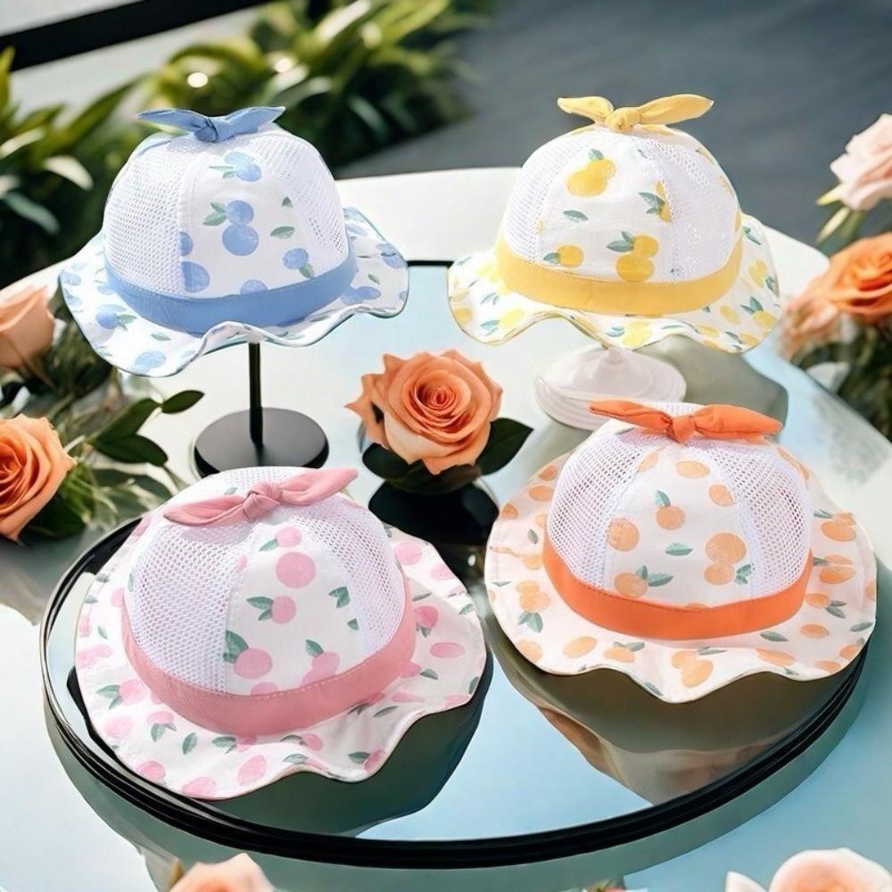 Wide Brim Baby Bucket Hat Fruit Print Panama Cap New Fisherman Cap Summer