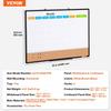 36"x24" Monthly Calendar Whiteboard & Cork Board Combo with Aluminum Frame