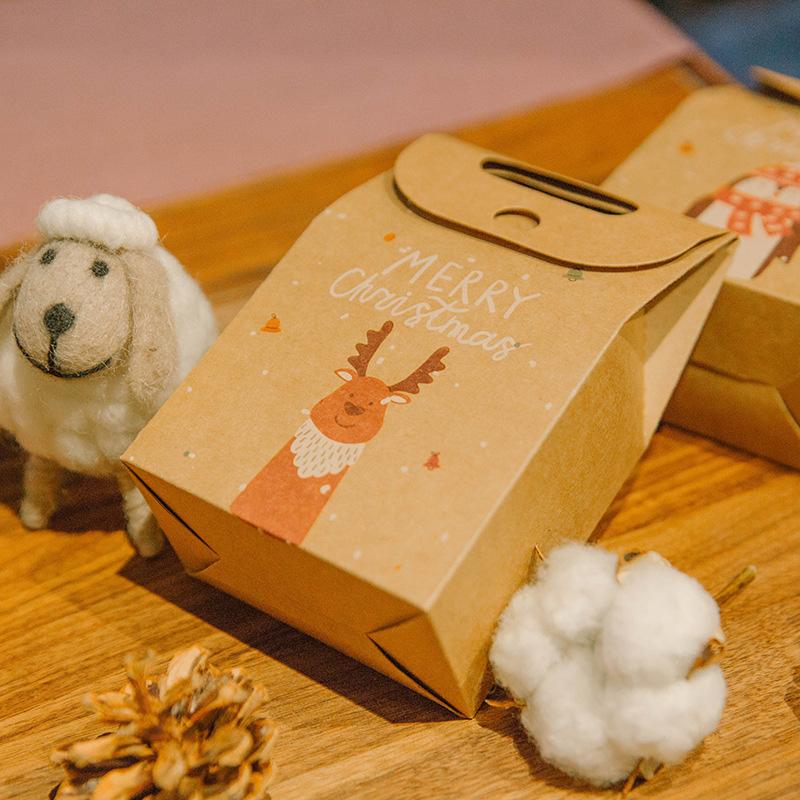 5 шт. Navidad украшения детские сувениры упаковочная коробка подарочные пакеты конфеты подарочная коробка крафт-бумага новый год 2024
