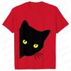 Funny Black Cat Men T-shirt Summer Harajuku Fashion Male Breathable Aesthetic Oversized Clothing Ulzzang Tees Graphic Y2k Tops