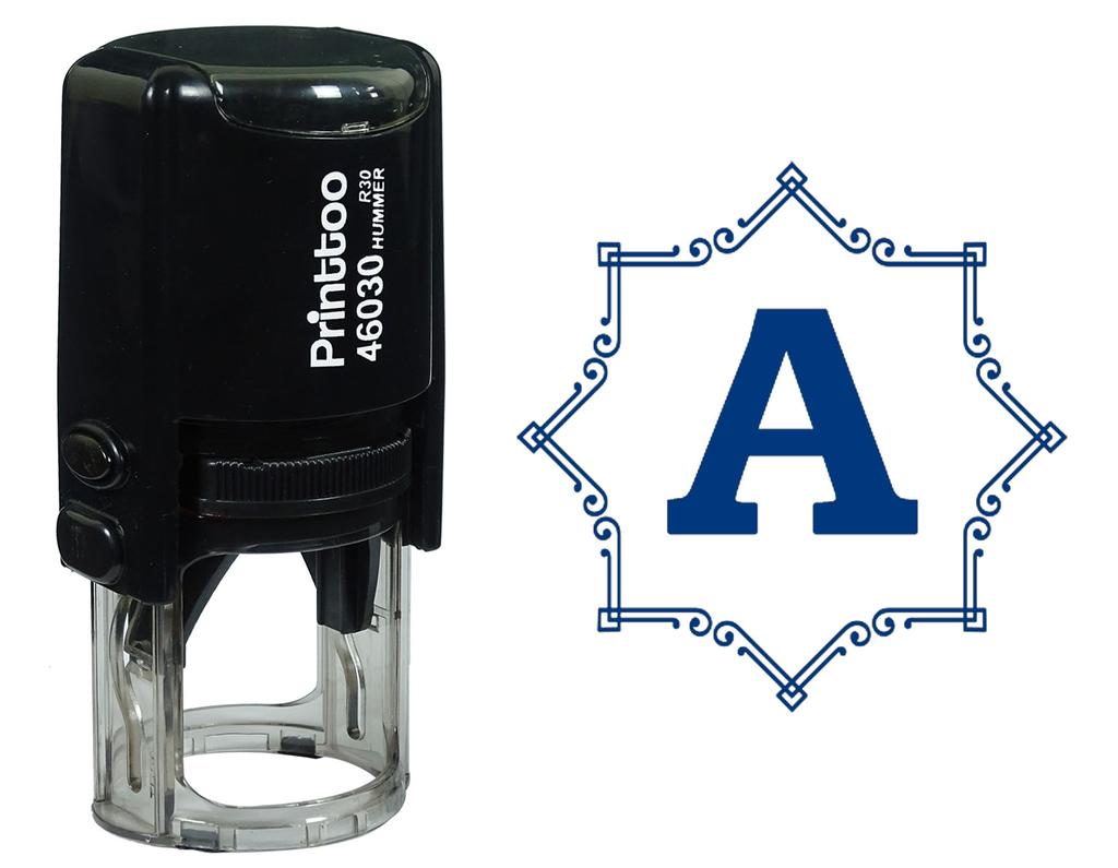 Printtoo Octagon Celtic Swirl Frame Alphabet A Monogram Self Inking Rubber Stamp Office