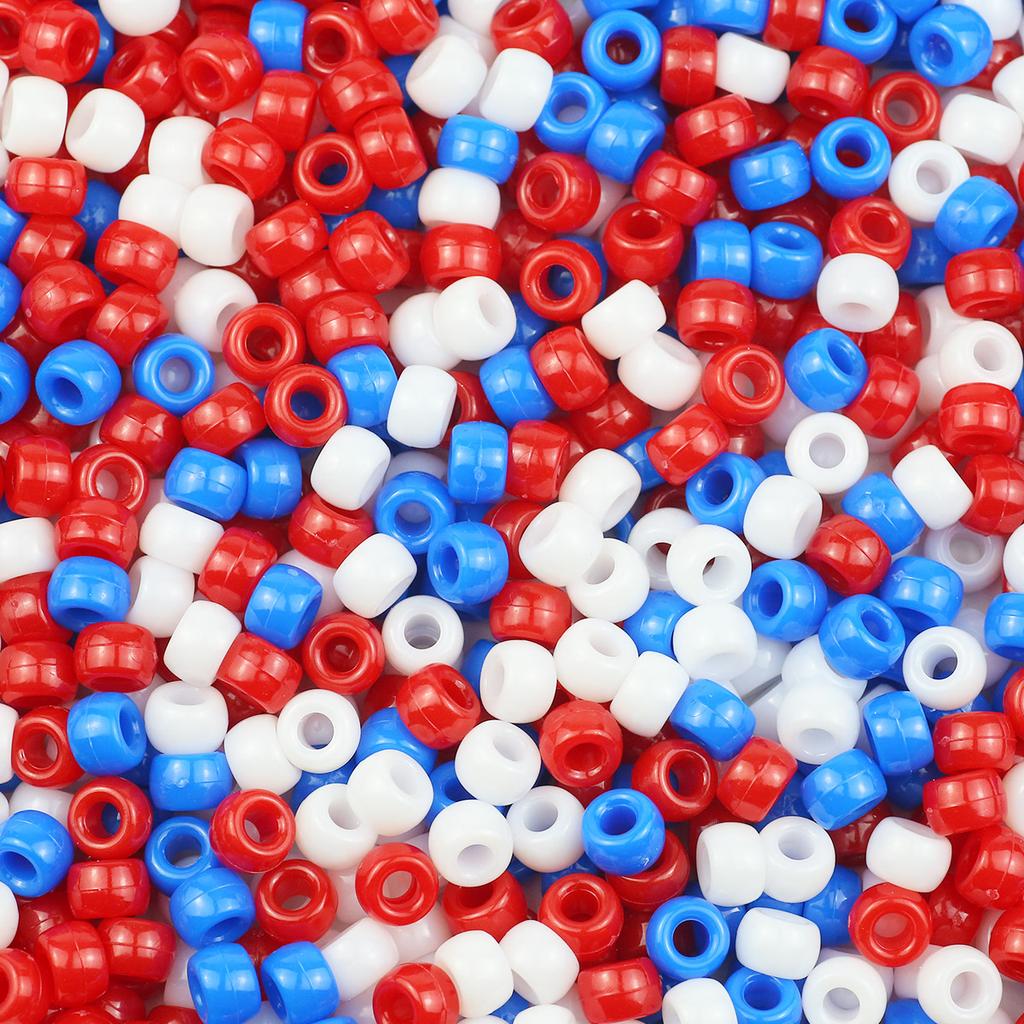 200-1200Pcs multi-colored Large Hole Pony Beads Plastic Beads For Bracelets Making DIY Crafts Jewelry Key Chains And Decorations