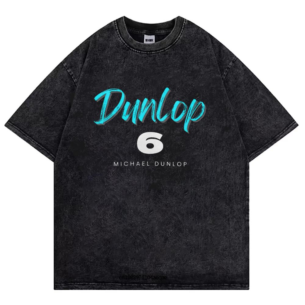 Футболка JOEY Michael Dunlop винтажная стираная мужская женская футболка топы уличная свободная большого размера с коротким рукавом