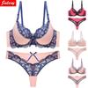 ABC Cup Bra Set Push Up Sexy Lace Bra Set Femme Bra Thong Set