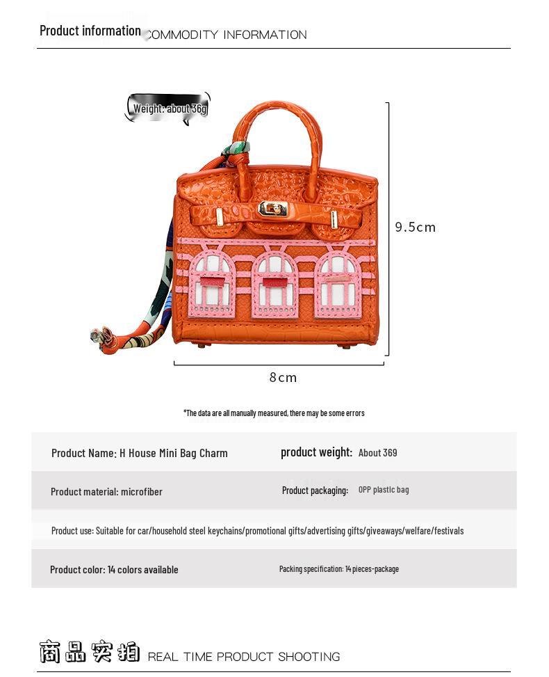 Stylish Mini House Keychain: Platinum Window Coin Purse & Earphone Holder